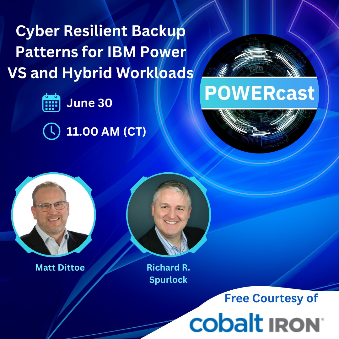 The latest POWERcast is coming up June 25th - Join us for Cobalt Iron's presentation and gain new insights for FREE!  

Register today and we'll see you at 11 AM, CT on the 25th.
hubs.li/Q03qL7Z20