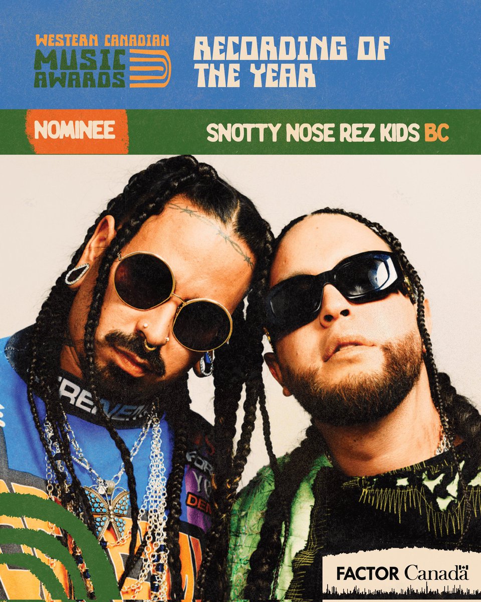 5 nominations at WCMAs
🏆 Rap Artist of the Year
🏆 Songwriters of the Year
🏆 Recording of the Year 
🏆 Indigenous Artist of the Year
🏆 Music Video of the Year