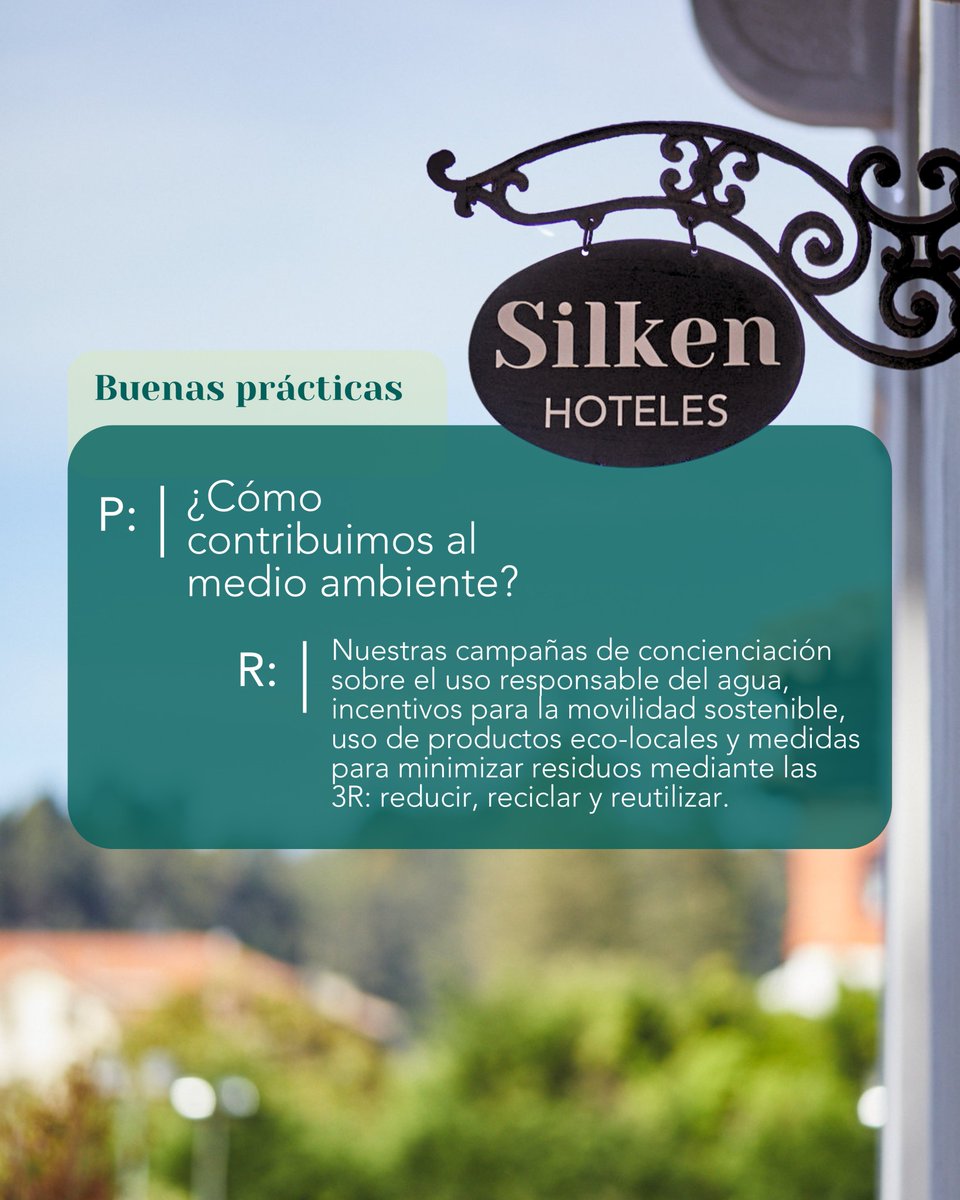 En #SilkenHoteles creemos que el #confort y la #sostenibilidad no son conceptos opuestos, sino complementarios. 

Somos fieles a la idea de que un turismo responsable no es una opción, sino el camino. #DíaDelMedioAmbiente