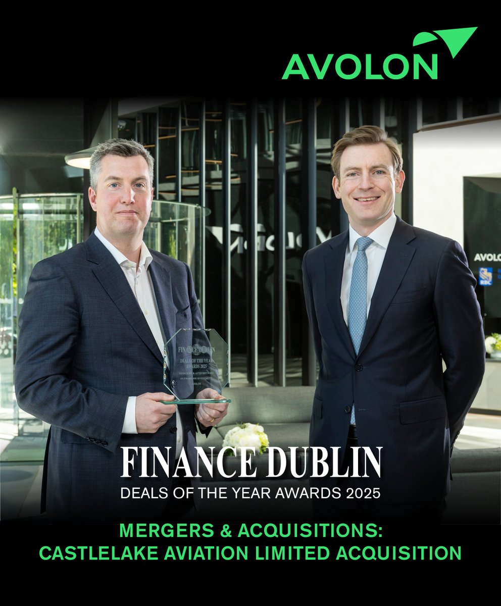 Delighted to share news of Avolon receiving a Deal  of the Year Award 2025 from <a href="/Finance_Dublin/">Finance Dublin</a> 
avolon.aero/news/avolon-co…