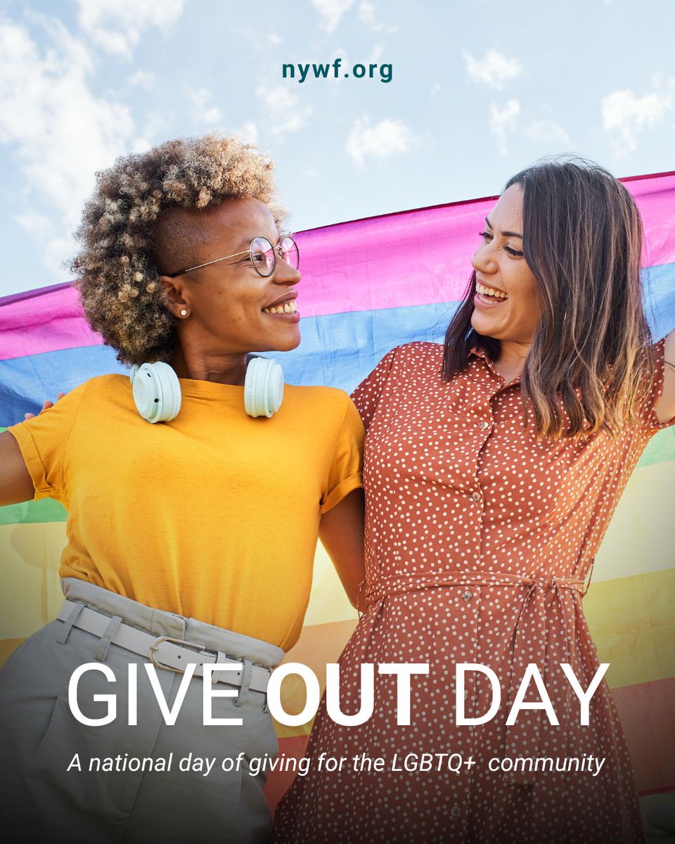 Give OUT Day is a national day of giving for the LGBTQ+ community. Let's make it count 🌈 NYWF is part of @lgbtfunders, a network that collectively awards $250 million to LGBTQ issues annually.

Support the network: giveoutday.org/organization/F…

Support NYWF: nywf.org/take-action