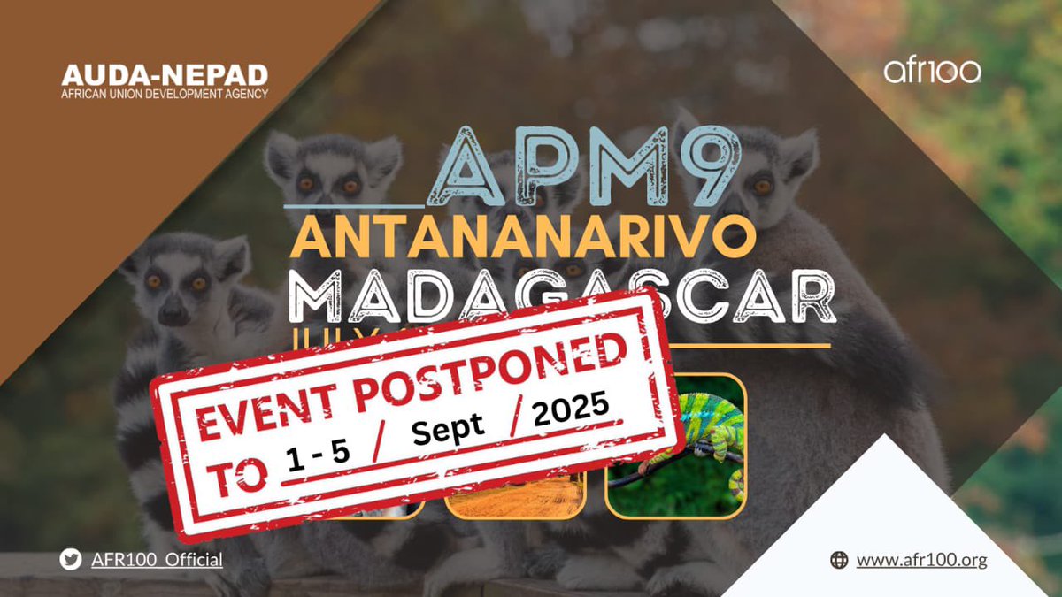 Africa’s forests are more than landscapes—they’re solutions. 🌍 <a href="/NEPAD_Agency/">AUDA-NEPAD</a> &amp; it’s AFR100 partners are convening APM 9 in Madagascar to accelerate restoration, shape policy &amp; unlock investment for a greener future. Action starts here! 🌱 #Agenda2063 #GenerationRestoration