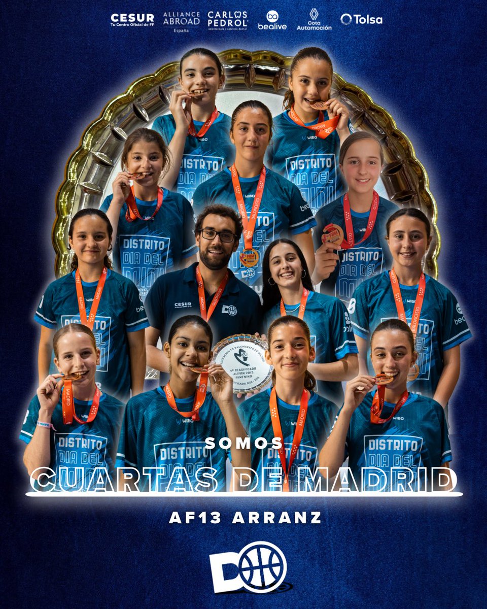 DistritOlimpico's tweet photo. 💙𝐒𝐎𝐌𝐎𝐒 𝐂𝐔𝐀𝐑𝐓𝐀𝐒 𝐃𝐄 𝐌𝐀𝐃𝐑𝐈𝐃💙

🔥Nuestro AF13 Arranz consigue el cuarto puesto en la categoría Alevín Femeninl 2013. Temporada espectacular ¡ENHORABUENA! 

#FamiliaDO #Af13Arranz https://t.co/2MVt77smqB