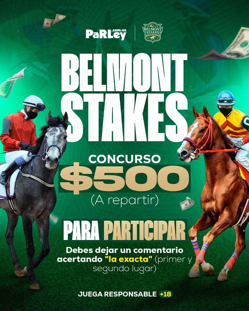 Fernando Jose Odria (@hipicatotal_usa) on Twitter photo #NoTeLoPierdas
Desde hoy hasta el domingo tendremos el Festival de Carreras en #Saratoga coronando con el Belmont Stakes 🏆
Se disputarán 27 Copas y $11.275 millones
Realiza tus análisis, escoge a tus favoritos y concreta tus jugadas en parley.com.ve
<a href="/ParleyEnLinea/">PARLEY.COM.VE</a> #NoTeLoPierdas
Desde hoy hasta el domingo tendremos el Festival de Carreras en #Saratoga coronando con el Belmont Stakes 🏆
Se disputarán 27 Copas y $11.275 millones
Realiza tus análisis, escoge a tus favoritos y concreta tus jugadas en parley.com.ve
<a href="/ParleyEnLinea/">PARLEY.COM.VE</a>