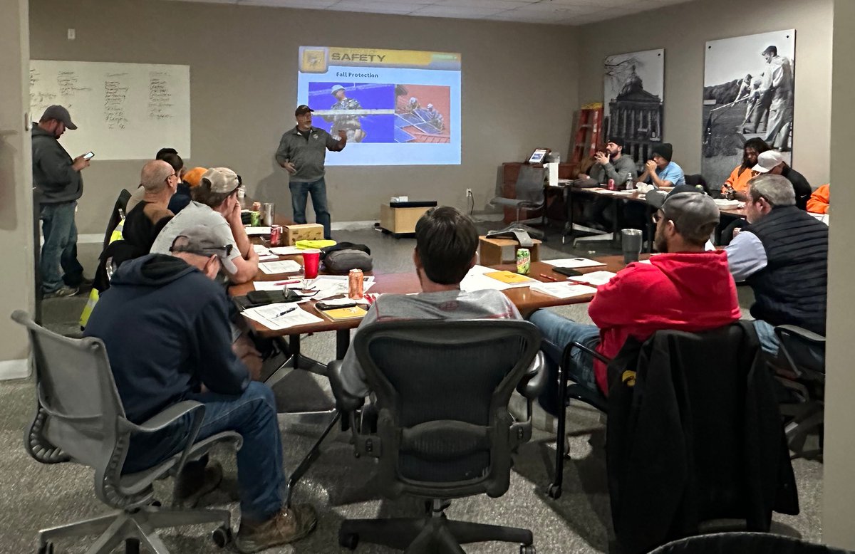 DCTaylorCo's tweet photo. From classroom instruction, simulations, and hand-on learning, to companywide bilingual tailgate meetings, we know that training isn't a one-and-done. At D. C. Taylor Co., the safety and wellbeing of our people is - and always will be - priority No.1️⃣!
 #NationalRoofingWeek2025 https://t.co/X9mUxdxlGu