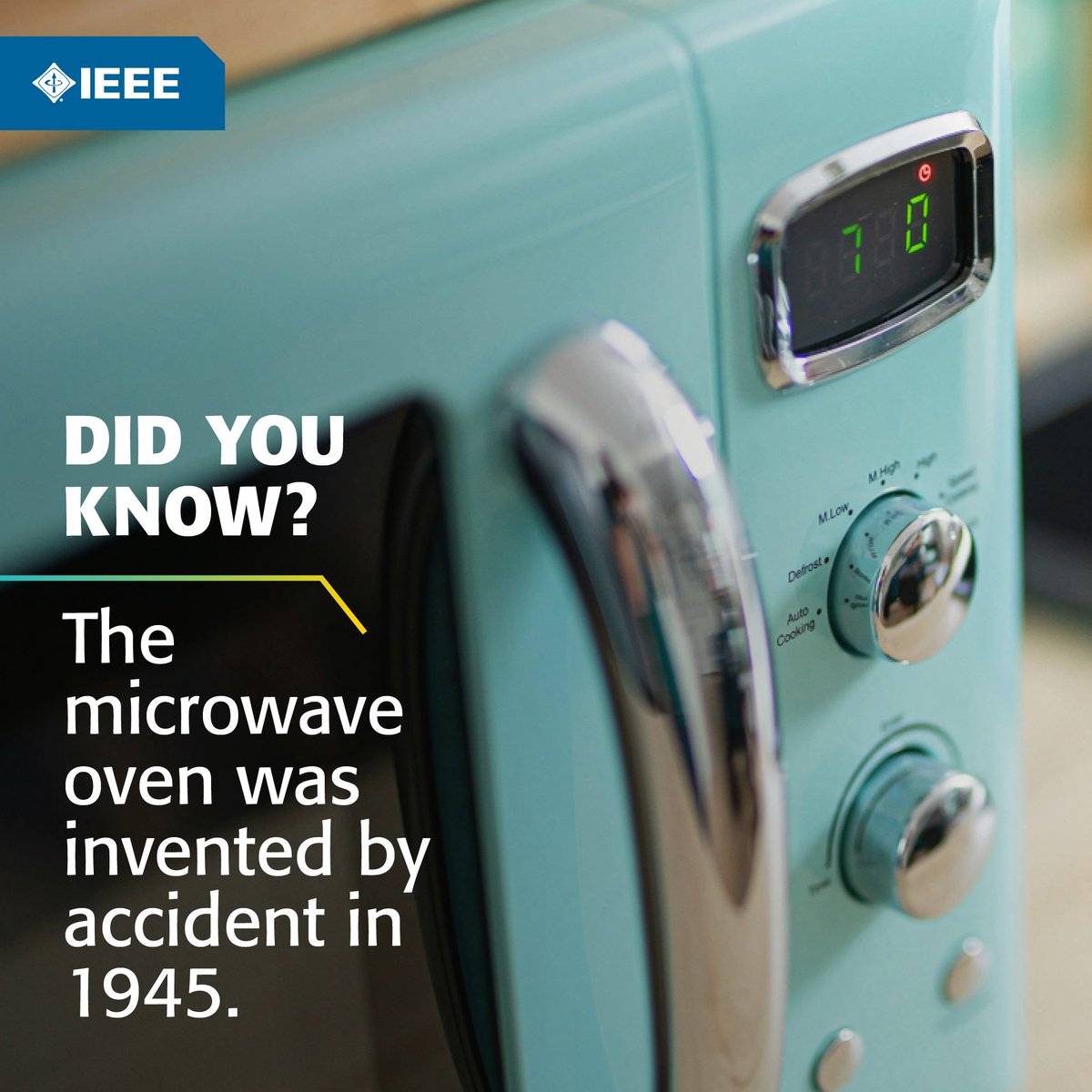 Innovation can come from anywhere. While working with radar technology, engineer Percy Spencer noticed that a chocolate bar was rapidly melting in his pocket — thanks to microwave signals. Soon after, the nifty namesake kitchen device was patented.
