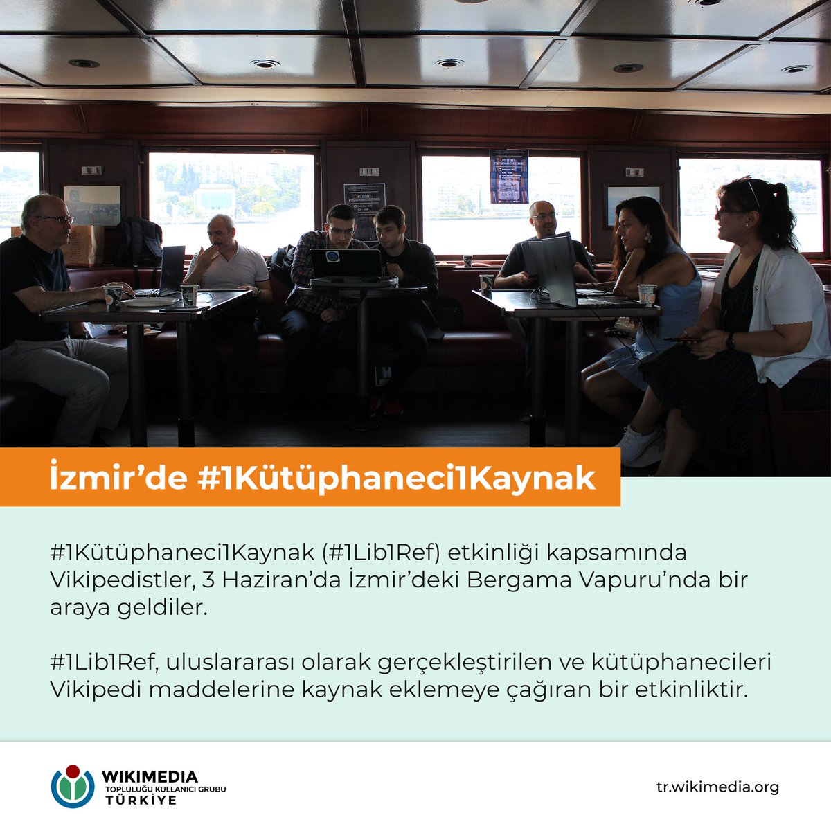 WikimediaTurkey's tweet photo. WMTR, Türk Kütüphaneciler Derneği ve Balçova İlçe Halk Kütüphanesi'nden katılımcılar, İzmir'de dijital bilginin güvenilirliği için toplandı.
Küresel olarak yürütülen ve kütüphanecileri Vikipedi maddelerine kaynak eklemeye çağıran #1Kütüphaneci1Kaynak (#1Lib1Ref) etkinliği (1/2) https://t.co/vbO9Pdks7V