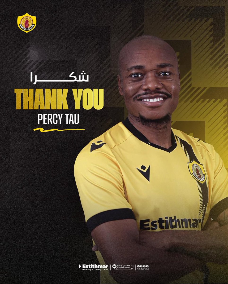 Mazola J. Molefe (@superjourno) on Twitter photo π΄ Official.
Percy Tau leaves <a href="/QatarSportClub/">Qatar SC | ΩΨ§Ψ―Ω ΩΨ·Ψ± Ψ§ΩΨ±ΩΨ§ΨΆΩ</a> after six months at the club. He is a free agent.
#sabcsport411 π΄ Official.
Percy Tau leaves <a href="/QatarSportClub/">Qatar SC | ΩΨ§Ψ―Ω ΩΨ·Ψ± Ψ§ΩΨ±ΩΨ§ΨΆΩ</a> after six months at the club. He is a free agent.
#sabcsport411