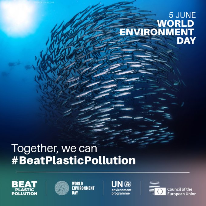 🇪🇺EU at UN-NY (@euatun) on Twitter photo On #WorldEnvironmentDay, the 🇪🇺EU joins the call to #BeatPlasticPollution. 
Millions of tonnes of plastic harm our oceans, rivers and wildlife. Reducing plastic waste is vital.  
Here's how the EU is tackling plastic pollution➡️consilium.europa.eu/en/policies/pl… On #WorldEnvironmentDay, the 🇪🇺EU joins the call to #BeatPlasticPollution. 
Millions of tonnes of plastic harm our oceans, rivers and wildlife. Reducing plastic waste is vital.  
Here's how the EU is tackling plastic pollution➡️consilium.europa.eu/en/policies/pl…