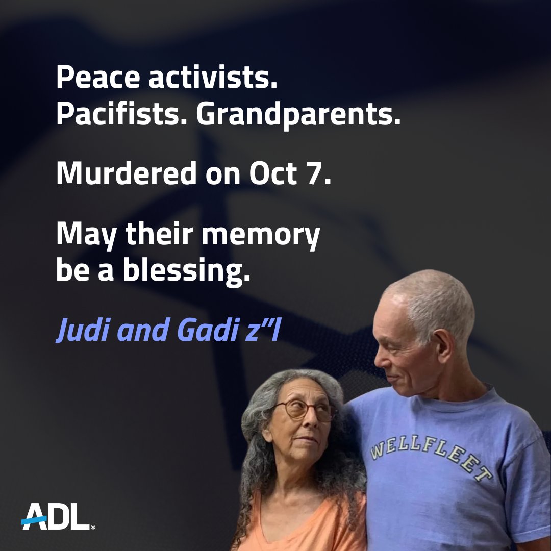 Today, Israel recovered the bodies of Judi Weinstein-Haggai z”l and Gadi Haggai z”l in Gaza. The couple was murdered on October 7 while on a morning walk near their home in Kibbutz Nir Oz. Their bodies were kidnapped by terrorists and held captive for nearly 20 months.

Judi and