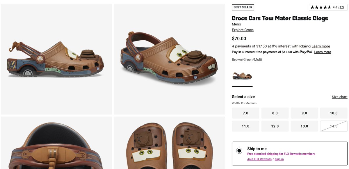 sneakerhuddle's tweet image. AD: Crocs Cars Tow Mater Classic Clogs

howl.link/2pf1dandk5vo7