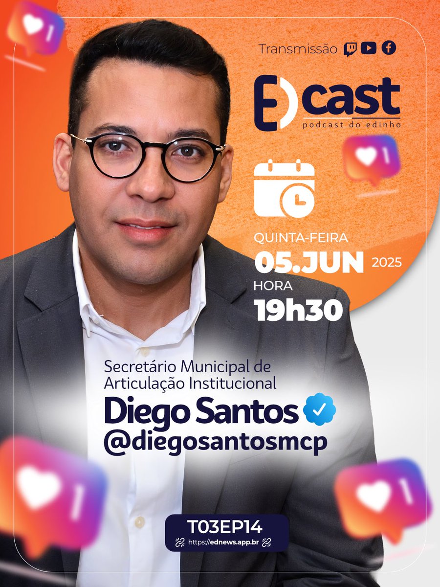 🎙️  CONEXÃO MACAPÁ -MACAÉ
Desenvolvimento do mercado de petróleo, gás e energia
Este é o tema do EDcast-podcast do Edinho desta quinta-feira, 5, com o Secretário de Articulação Institucional do Município de Macapá - Diego Santos.
🎧 Aperte o play, as 19h30.