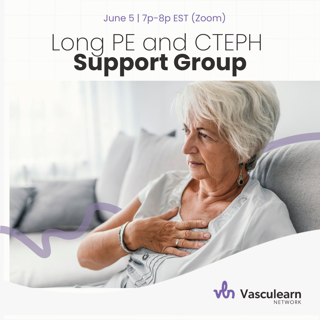 Vasculearn Network (@vasculearn) on Twitter photo Have a patient recovering from a pulmonary embolism or managing CTEPH? Invite them to join our Long PE / CTEPH Support Group tonight from 7–8 PM ET on Zoom.
🫁 This virtual session offers a safe space to connect with others, share experiences, and feel supported hosted within Have a patient recovering from a pulmonary embolism or managing CTEPH? Invite them to join our Long PE / CTEPH Support Group tonight from 7–8 PM ET on Zoom.
🫁 This virtual session offers a safe space to connect with others, share experiences, and feel supported hosted within