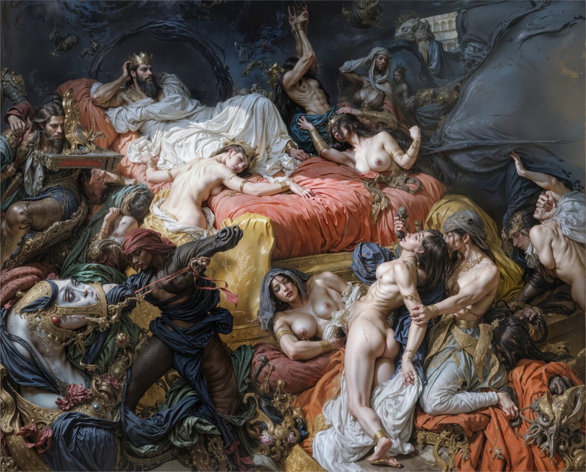 Polygonist's tweet photo. Listed this megadetailed #1and1art
@objktcom
"The Death of Sardanapalus (Delacroix Redux)"
for 1⃣ 0⃣ 0⃣ Tez
14000 x 11725 px
enjoy the Details..🔥🔥
#MythMachine #NFTArt #Delacroix #1of1Edition #DigitalMasterpiece #ContemporaryMyth #Objkt #EpicArt
https://t.co/07IXycocSp https://t.co/PLxQPcZBAn
