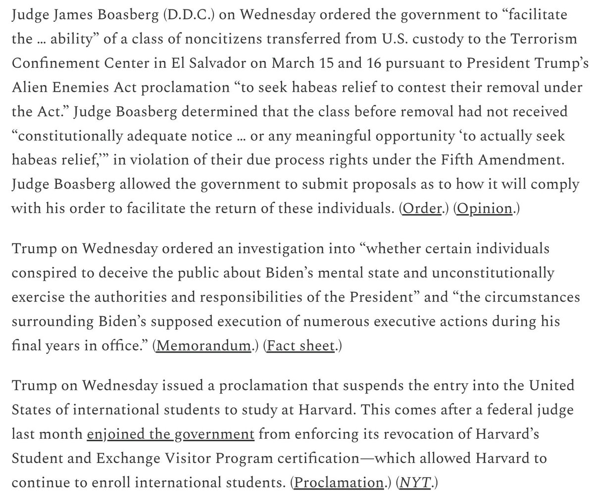 Executive Functions (@exec_functions) on Twitter photo Read today's Executive Functions Roundup, featuring an Alien Enemies Act ruling, a flurry of activity from the White House, two appeals court rulings, and commentary from Bob Bauer, Michael McConnell, <a href="/Claussen_K/">Kathleen Claussen</a>, and <a href="/lee_kovarsky/">Lee Kovarsky</a>. tinyurl.com/2uusbx56 Read today's Executive Functions Roundup, featuring an Alien Enemies Act ruling, a flurry of activity from the White House, two appeals court rulings, and commentary from Bob Bauer, Michael McConnell, <a href="/Claussen_K/">Kathleen Claussen</a>, and <a href="/lee_kovarsky/">Lee Kovarsky</a>. tinyurl.com/2uusbx56