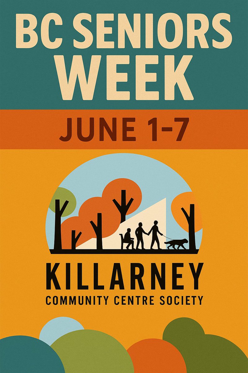 **Happy B.C. Seniors Week!** 🎉 From June 1–7, Killarney Community Centre proudly celebrates the wisdom, resilience &amp; contributions of seniors. Join us in honoring their impact, sharing stories, and expressing gratitude. You inspire us every day! #BCSeniorsWeek