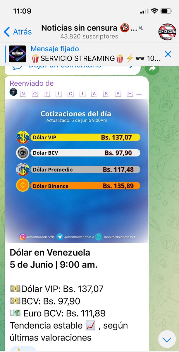 Sigue la misma guachafita, solo cambio de nombre de Monitor a VIP. Ojo, no estoy promoviendo, solo estoy alertando, ahí pueden ver el nombre de la cuenta en Telegram que lo está publicando.