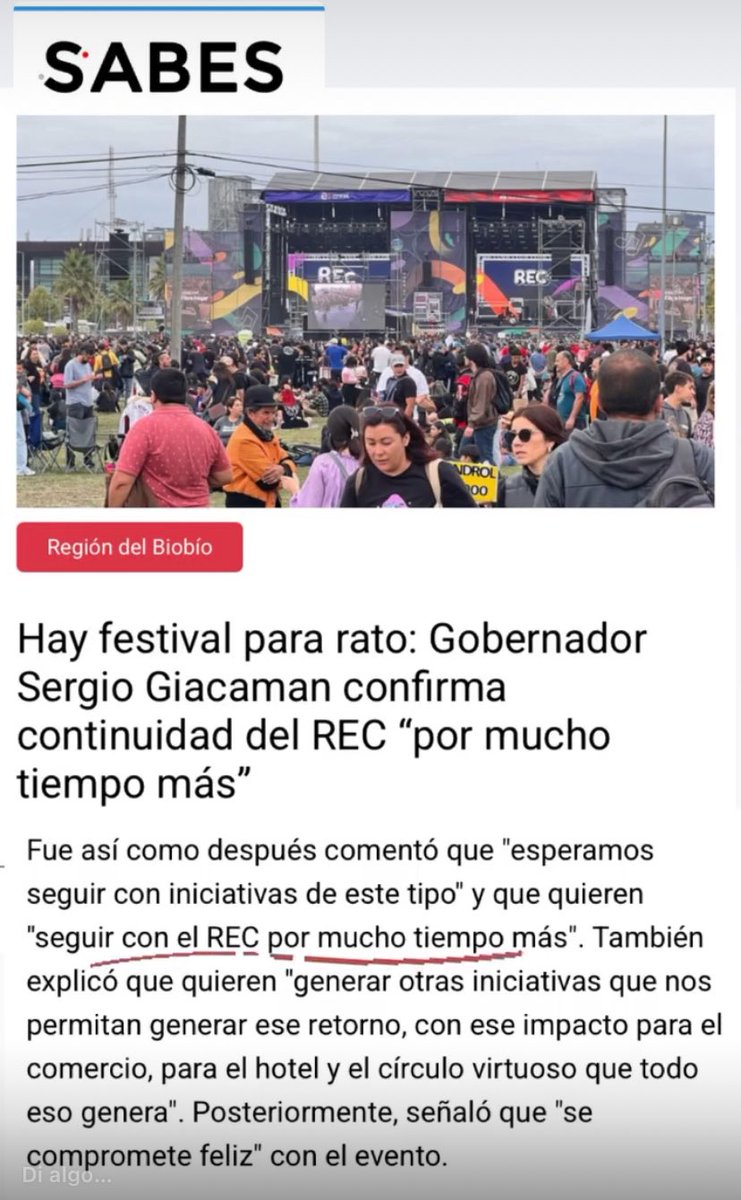 La particular forma del Gobernador <a href="/sgiacamang/">Sergio Giacaman G</a> y el <a href="/CoreBioBio/">Core BioBio</a> de garantizar la continuidad del #FestivalREC, reduciendo para 2026 el presupuesto a un 16% de lo dispuesto en versiones anteriores, colocando en riesgo su desarrollo y su condición de gratuito.
Cc/ <a href="/futurofm/">Radio Futuro</a>