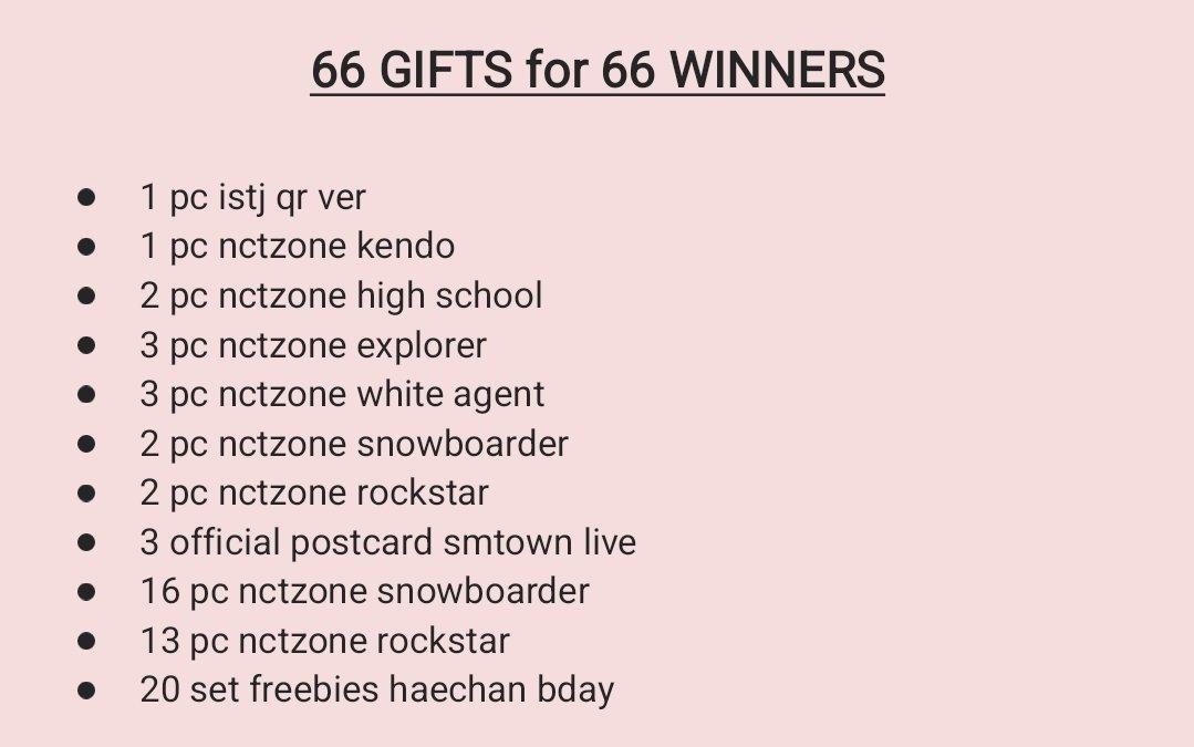 𐙚 GIVEAWAY SPECIAL HAECHAN BIRTHDAY 𐙚

— ★ 66 winners ★ —

rules :
follow (let's be moots)
rt &amp; like
rep # ⬇️ (1 acc, 1 kali rep)

#25SunKissesForHAECHAN
#찬란하게_빛날_해찬이의_스물여섯
#HAPPYHAECHANDAY

end TBA ‼️