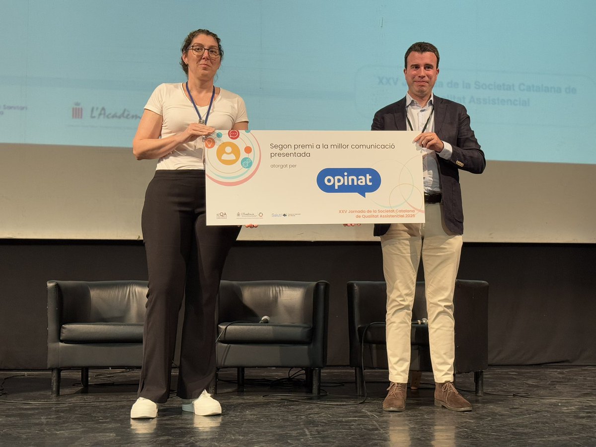 Societat Catalana de Qualitat Assistencial (@scqa_) on Twitter photo <a href="/SantaulariaN/">Núria Santaularia</a> <a href="/althaiamanresa/">Fundació Althaia</a> <a href="/gemamgam/">Gema</a> <a href="/HUSCVic/">Hospital Universitari de la Santa Creu de Vic</a> <a href="/ACHTRACO/">Lahcen Achmine</a> <a href="/MartaBanque/">Marta Banqué Navarro</a> <a href="/CSTerrassa/">Consorci Sanitari Terrassa - Hospital Universitari</a> <a href="/hbellvitge/">Hospital Universitari Bellvitge | HUB</a> <a href="/DeCatalunya/">Universitat Internacional de Catalunya</a> <a href="/harnaulleida/">Hospital Universitari Arnau de Vilanova</a> <a href="/primariaicscat/">Atenció Primària i a la Comunitat de l'ICS</a> <a href="/Hospitaligd/">Hospital Universitari d'Igualada</a> <a href="/parcsanitarisjd/">Parc Sanitari Sant Joan de Déu</a> <a href="/ElisabetGonza20/">Eli</a> <a href="/CSLViforES/">CSL Vifor ES</a>  Premi <a href="/Opinat_NPS/">Opinat</a> Del caos al control: impacte de la innovació digital i els command centers a urgències.
Susana Álvarez (<a href="/parcsanitarisjd/">Parc Sanitari Sant Joan de Déu</a>) mostra com la tecnologia pot transformar la gestió en entorns crítics i millorar la presa de decisions.
#qualitatassistencial25 <a href="/SantaulariaN/">Núria Santaularia</a> <a href="/althaiamanresa/">Fundació Althaia</a> <a href="/gemamgam/">Gema</a> <a href="/HUSCVic/">Hospital Universitari de la Santa Creu de Vic</a> <a href="/ACHTRACO/">Lahcen Achmine</a> <a href="/MartaBanque/">Marta Banqué Navarro</a> <a href="/CSTerrassa/">Consorci Sanitari Terrassa - Hospital Universitari</a> <a href="/hbellvitge/">Hospital Universitari Bellvitge | HUB</a> <a href="/DeCatalunya/">Universitat Internacional de Catalunya</a> <a href="/harnaulleida/">Hospital Universitari Arnau de Vilanova</a> <a href="/primariaicscat/">Atenció Primària i a la Comunitat de l'ICS</a> <a href="/Hospitaligd/">Hospital Universitari d'Igualada</a> <a href="/parcsanitarisjd/">Parc Sanitari Sant Joan de Déu</a> <a href="/ElisabetGonza20/">Eli</a> <a href="/CSLViforES/">CSL Vifor ES</a>  Premi <a href="/Opinat_NPS/">Opinat</a> Del caos al control: impacte de la innovació digital i els command centers a urgències.
Susana Álvarez (<a href="/parcsanitarisjd/">Parc Sanitari Sant Joan de Déu</a>) mostra com la tecnologia pot transformar la gestió en entorns crítics i millorar la presa de decisions.
#qualitatassistencial25