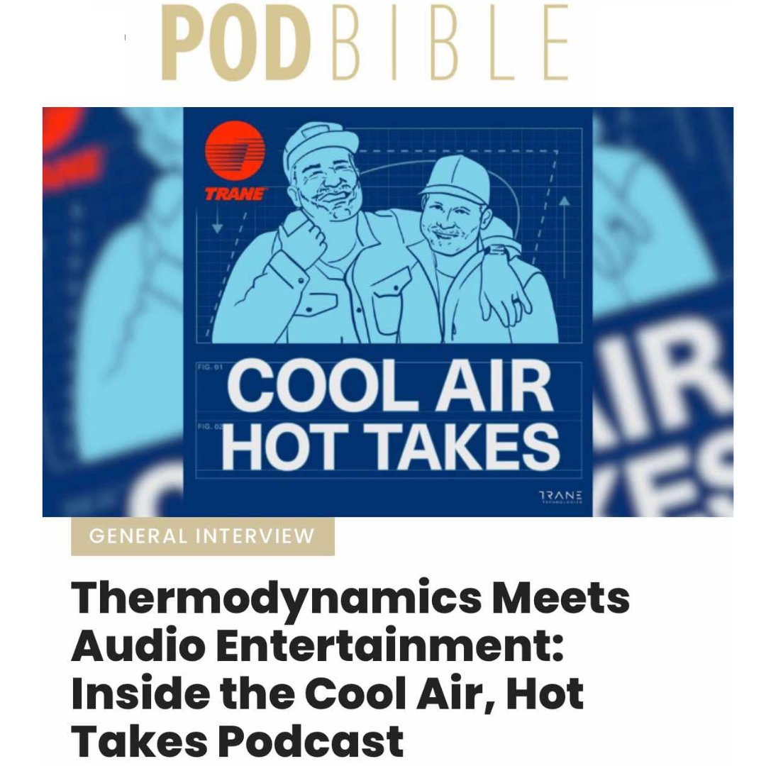 podbible's tweet image. INTERVIEW // Thermodynamics Meets Audio Entertainment: Inside the Cool Air, Hot Takes Podcast
From middle school to microphones, Trane Technologies’ Charlie & Dan share the roots of their show & why the HVAC conversation deserves a human touch…
READ: podbiblemag.com/thermodynamics…