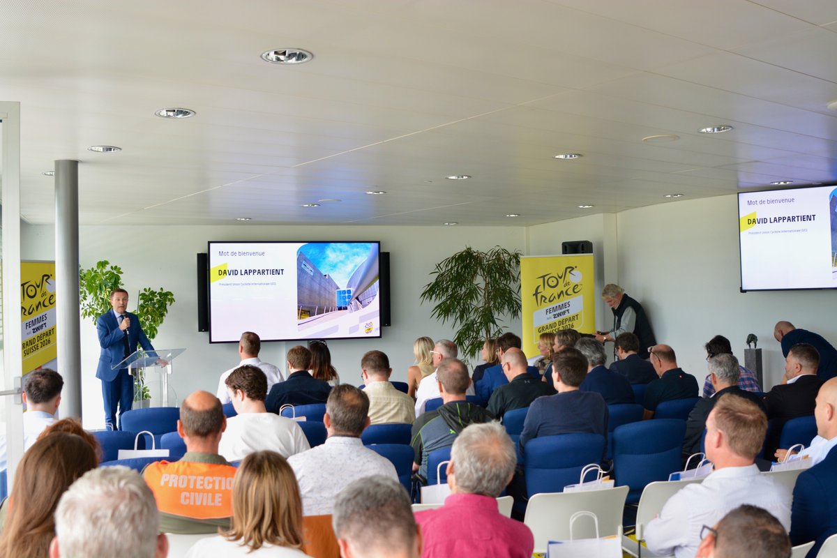 David Lappartient (@dlappartient) on Twitter photo Thrilled to join todayโs <a href="/LeTourFemmes/">Le Tour de France Femmes avec Zwift</a> 2026 press conference at the <a href="/UCI_cycling/">UCI</a> and <a href="/WCC_cycling/">World Cycling Centre</a> headquarters! ๐จ๐ญ
๐ค What an achievement - @CommuneLausanne will host the Grand Dรฉpart, followed by stage 2 in <a href="/VilleAigle/">Aigle Ville Sportive</a>. Thrilled to join todayโs <a href="/LeTourFemmes/">Le Tour de France Femmes avec Zwift</a> 2026 press conference at the <a href="/UCI_cycling/">UCI</a> and <a href="/WCC_cycling/">World Cycling Centre</a> headquarters! ๐จ๐ญ
๐ค What an achievement - @CommuneLausanne will host the Grand Dรฉpart, followed by stage 2 in <a href="/VilleAigle/">Aigle Ville Sportive</a>.