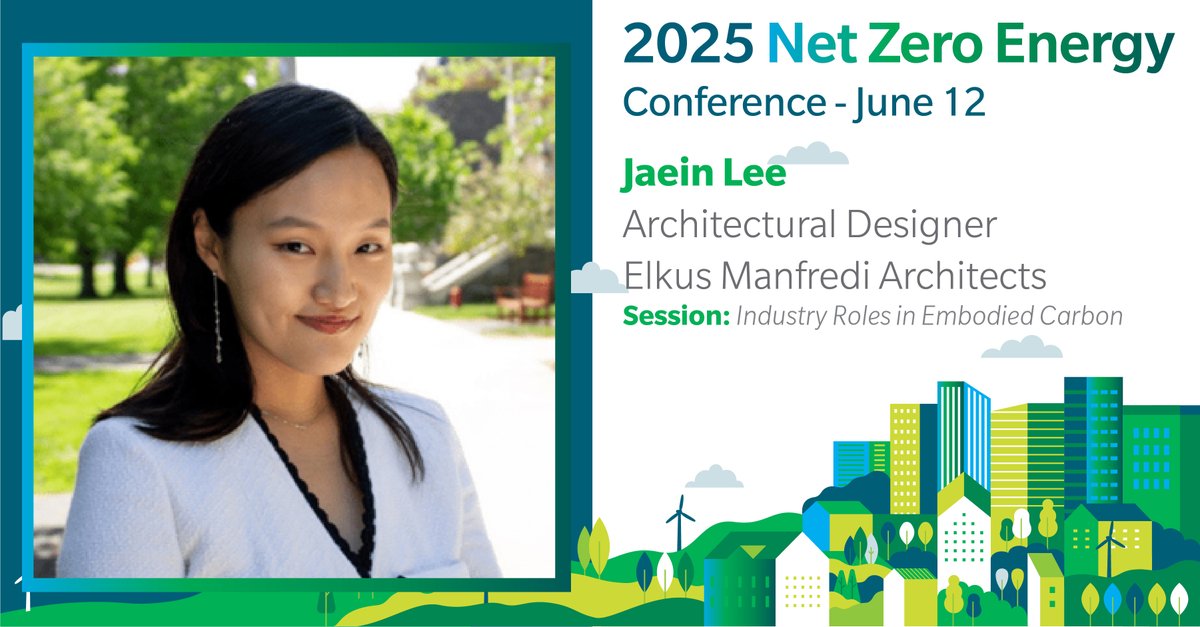 Architectural Designer Jaein Lee will be speaking at the 2025 virtual Net Zero Energy Conference 6/12.  Hear from experts about how new net zero energy buildings are being powered, designed and constructed today! Register: bit.ly/442RhnV