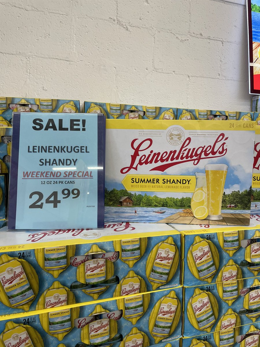 You know it’s ☀️ summertime ☀️ when the refreshing goodness of <a href="/Leinenkugels/">Jacob Leinenkugel Brewing Co.</a> Summer Shandy hits your lips. 😍

👀 And we’re going all out this weekend to make sure you can celebrate accordingly. 

🍻 See yinz soon. 🍻