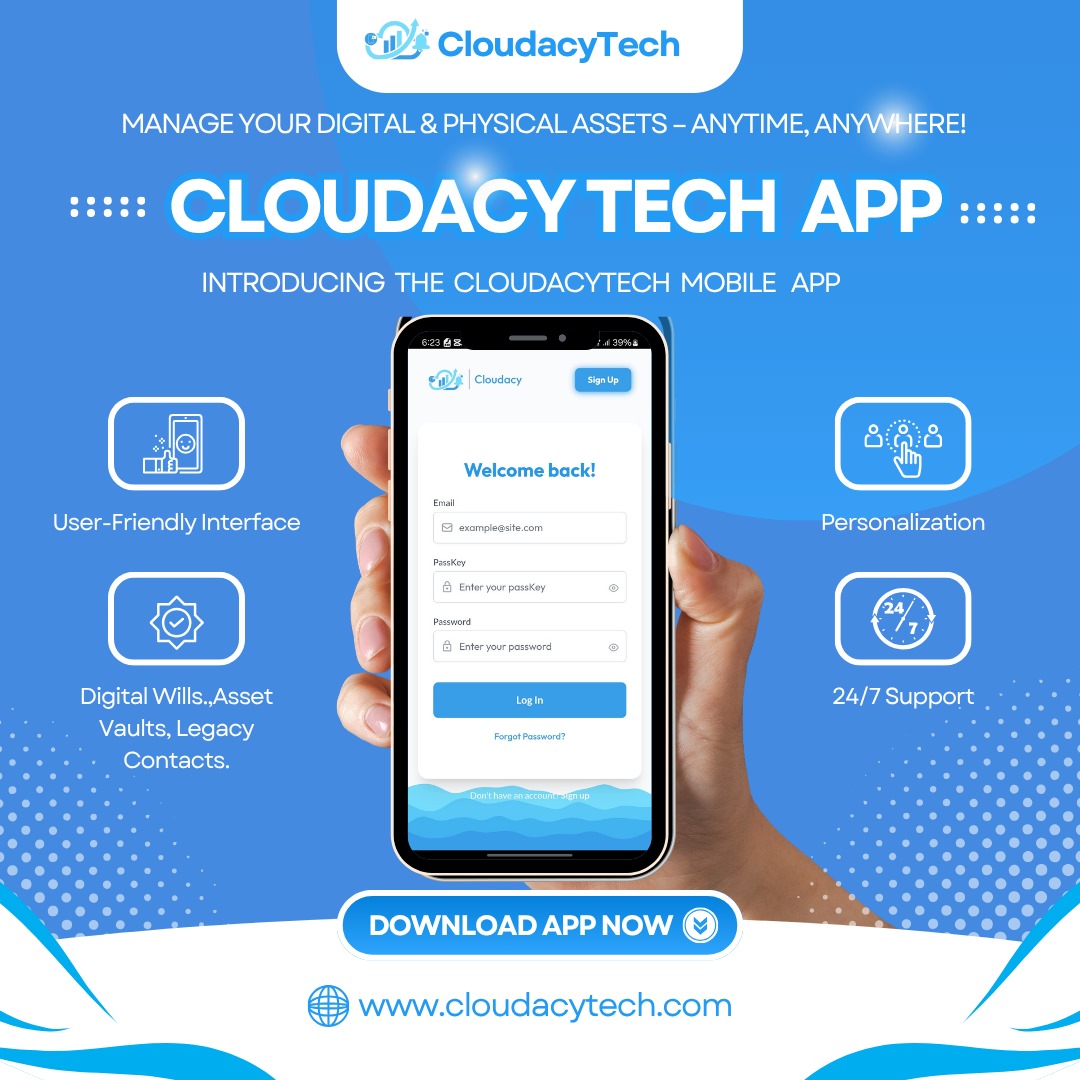 Cloudacytech's tweet image. 🚨 JUST LAUNCHED!
Introducing the CloudacyTech Mobile App
🎯 Available now on Android
🍎 Coming soon to iOS play.google.com/store/apps/det…  

#CloudacyTech #AppLaunch #DigitalLegacy #AWSecurity #LegacyPlanner
#PeaceOfMind #TechForGood #DigitalVault #Trending #PhotoOfTheDay #Fyp #Explore