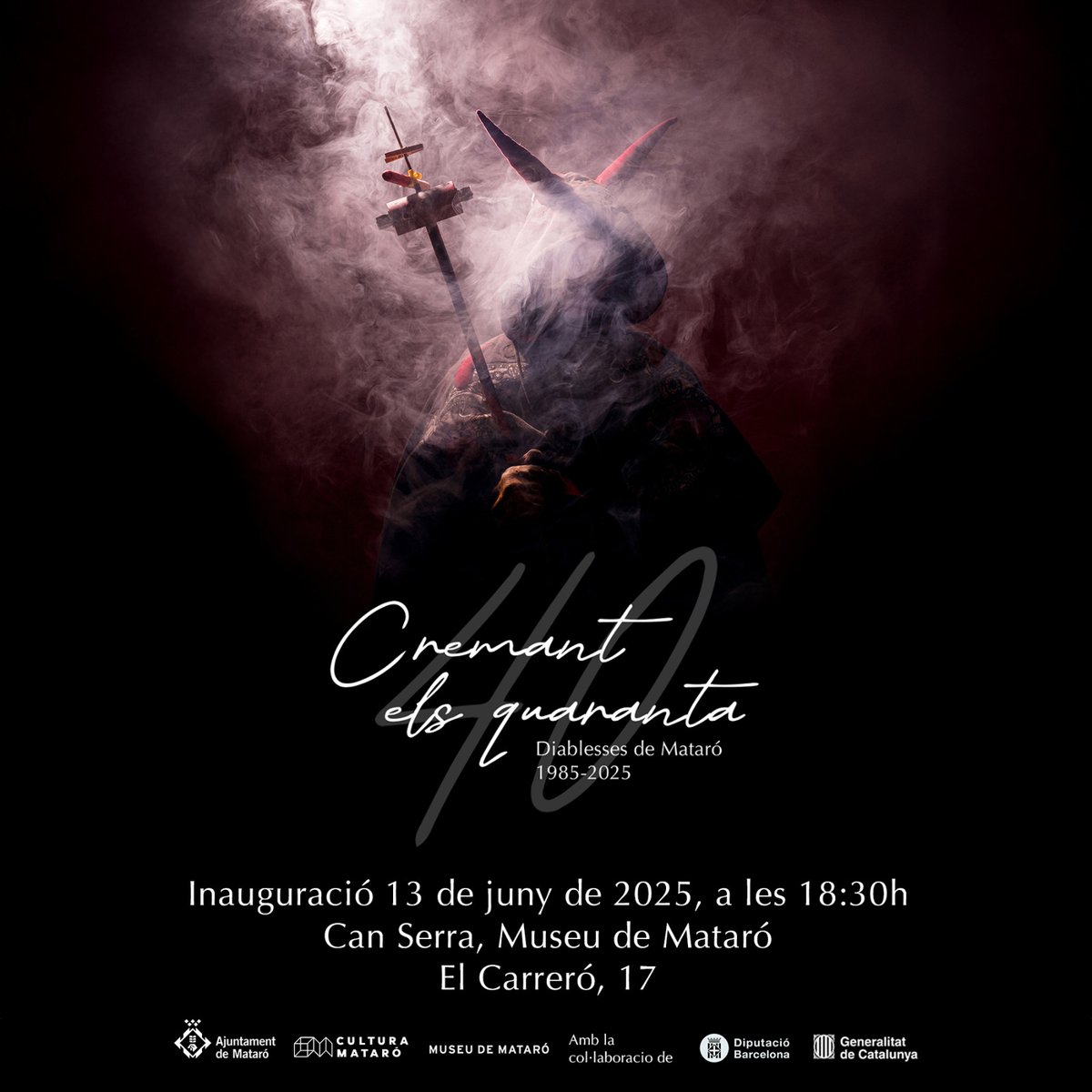 🔥 L’any 1985 un grup de mataronines amb desig de festa i delit de foc es van organitzar per crear la primera comparsa femenina de foc de Catalunya: la Colla de les Diablesses de Mataró.

Divendres 13 de juny, #inaugurem "Cremant els quaranta. Diablesses de Mataró (1985-2025)" 🎇