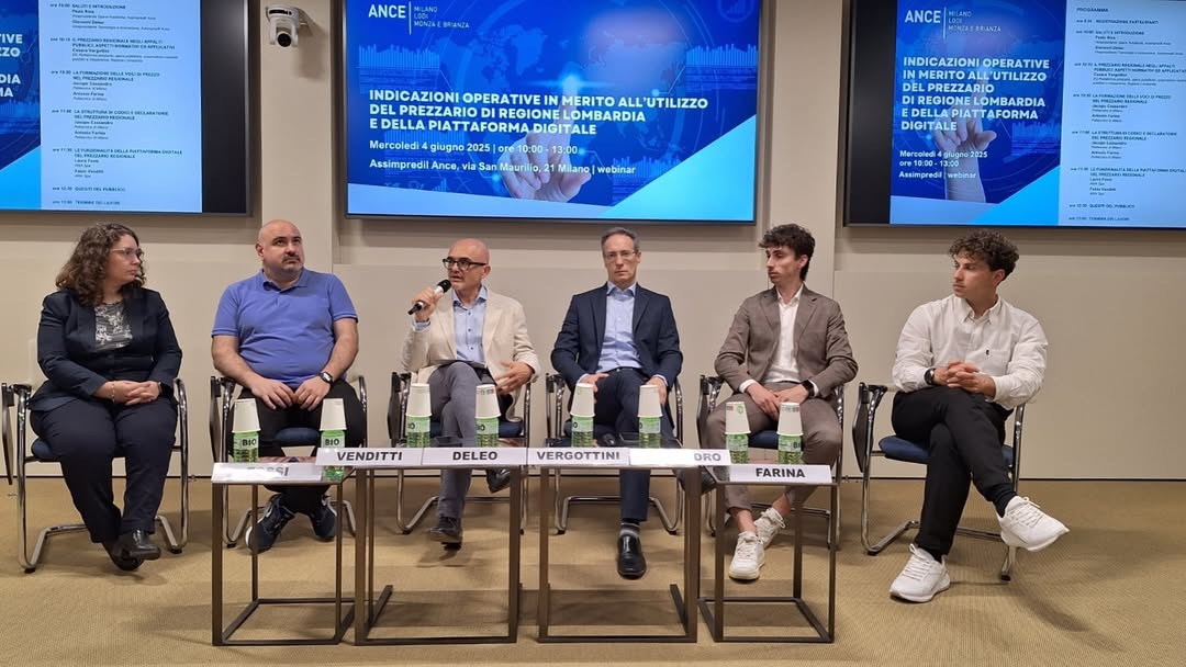 Assimpredil Ance (@ancemilano) on Twitter photo Ieri si è tenuto l’incontro “Indicazioni operative in merito all’utilizzo del prezzario di <a href="/RegLombardia/">Regione Lombardia</a> e della piattaforma digitale”.
Per maggiori dettagli sull’incontro, è possibile consultare la pagina ufficiale: portale.assimpredilance.it/eventi/indicaz… Ieri si è tenuto l’incontro “Indicazioni operative in merito all’utilizzo del prezzario di <a href="/RegLombardia/">Regione Lombardia</a> e della piattaforma digitale”.
Per maggiori dettagli sull’incontro, è possibile consultare la pagina ufficiale: portale.assimpredilance.it/eventi/indicaz…