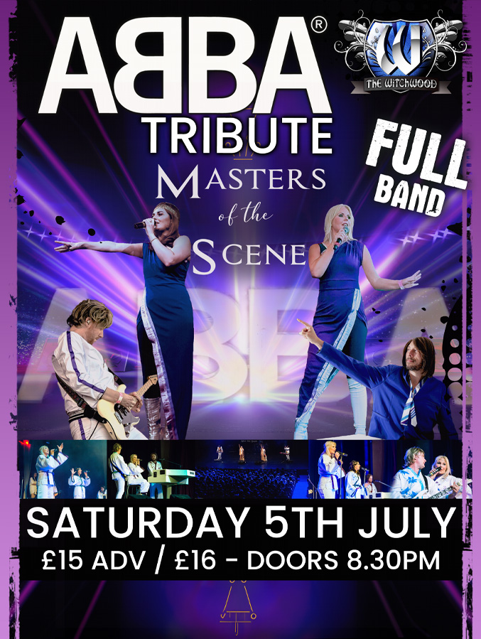 ABBA Tribute – Saturday 5th July
Tickets: thewitchwood.co.uk/product/abba-t…

Whether you’re an ABBA fan of old or new, this show truly is one you have to see to be believed!

Doors 8.30pm
#witchwoodlive #disco #abba #dancingqueen #ABBATribute @mastersofthesceneshow