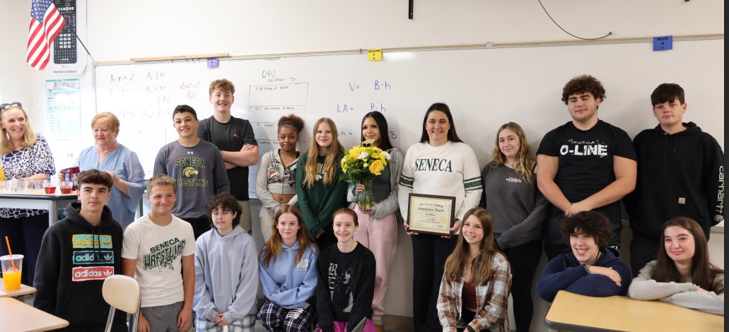 cbeducator's tweet image. Introducing LRHSD’s newest District Teacher of the Year! We had fun surprising Mrs. Mosser with this exciting news and with special guests: her former colleague and her high school teacher (the reason she became a math teacher). A life-changing moment for all!@SenecaFamily #LRHSD