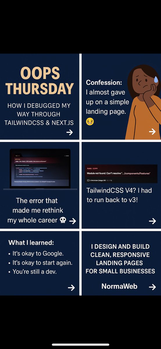 NormaBee26's tweet photo. What I learned using TailwindCSS v4

Read the blog below:
https://t.co/ypLvliZPbo

#buildinpublic 
#TailwindCSS 
#NextJs
#Landingpage https://t.co/uY3uO05pCl