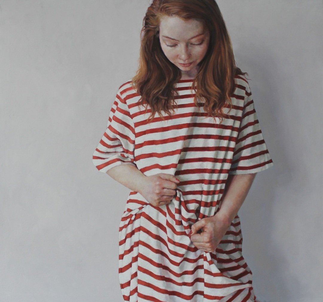 "Holding on" oil on canvas 90x85cm
#oldfavorite #oilpainting #redhead