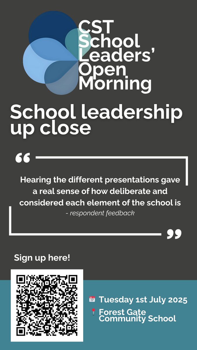 School Leaders Open Morning. See poster for details.