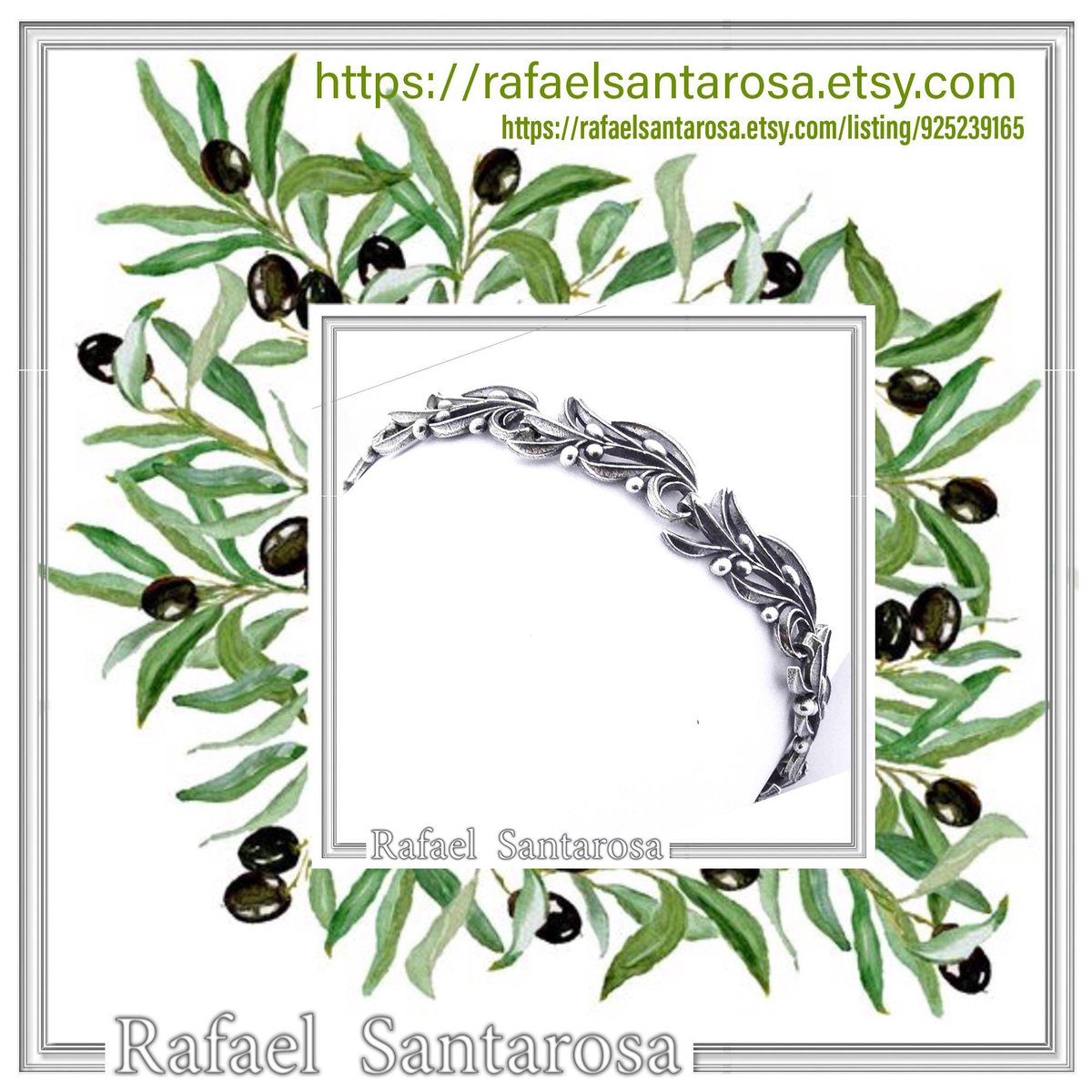 RafaelSantaro10's tweet image. Olive leaf branch floral beaded bracelet in oxidized solid sterling silver 925. Handmade bracelet peace symbol of ancient greek mythology.
rafaelsantarosa.etsy.com/listing/925239…
#olivebranchbracelet #beadedbracelets #bohobracelets #rafaelsantarosaetsyshop #rafaelsantarosafinejewelry #floral