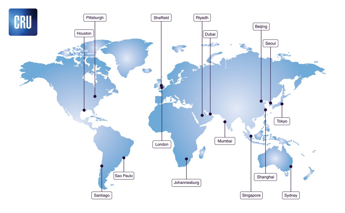 CRUGROUP's tweet photo. With offices in multiple locations across the globe, CRU is built to meet the evolving needs of the global economy — supporting a broad range of upstream and downstream markets. Explore our global footprint: https://t.co/XFlXZQAgTF
#CRU #ExpertIntelligence #DataDrivenDecisions https://t.co/MUy5HS8THZ