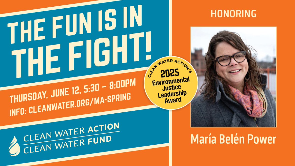 Clean Water MA (@cleanh2oma) on Twitter photo Excited to honor María Belén Power, MA's 1st Undersecretary of Environmental Justice & Equity. She is forging a path toward stronger protections for overburdened neighborhoods, bringing all the lessons she learned as a grassroots environmental justice champion. <a href="/MassEEA/">Massachusetts Energy and Environmental Affairs</a> Excited to honor María Belén Power, MA's 1st Undersecretary of Environmental Justice & Equity. She is forging a path toward stronger protections for overburdened neighborhoods, bringing all the lessons she learned as a grassroots environmental justice champion. <a href="/MassEEA/">Massachusetts Energy and Environmental Affairs</a>