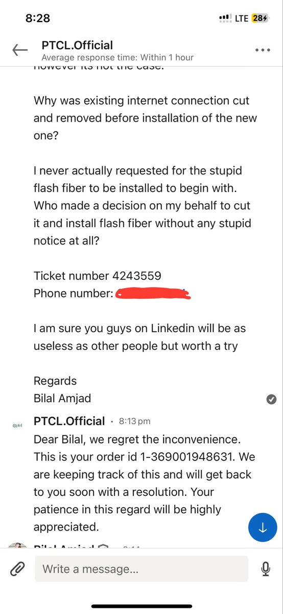 Suddal's tweet photo. @PTCLOfficial More generic replies - maybe its the same dude or a team managing all the social media? 🤔 https://t.co/cdYayHJcgW