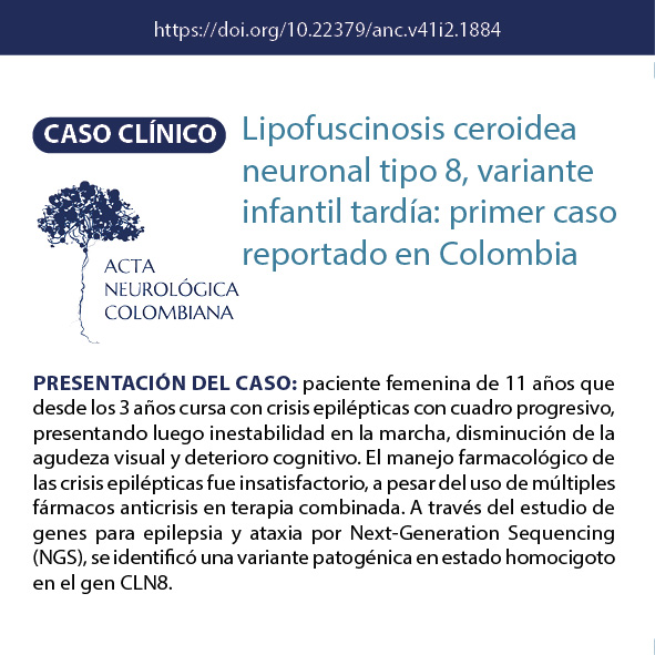 doi.org/10.22379/anc.v…
¿Sabías que existen variantes tardías de la Lipofuscinosis Ceroidea Neuronal? Este reporte clínico, ¡el primero en nuestro país!, presenta todo el camino desde la sospecha hasta la confirmación genética. No te lo pierdas en Acta Neurológica Colombiana.