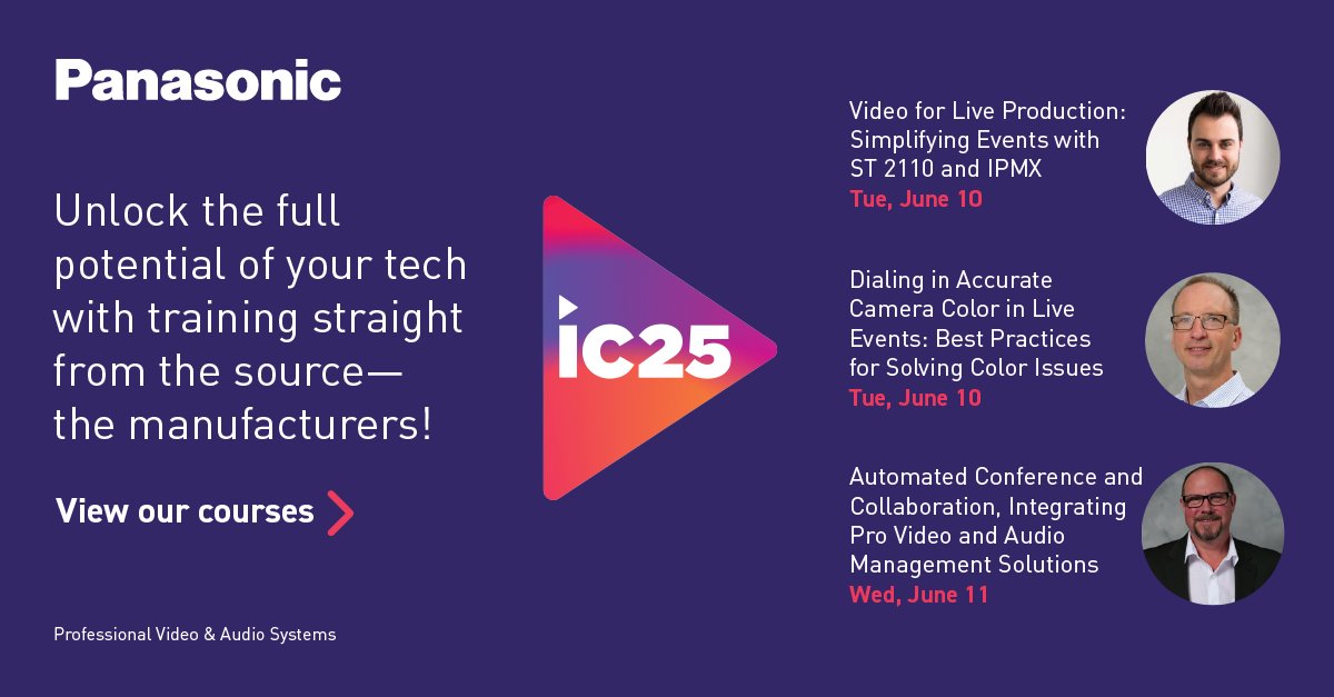 Join us at #InfoComm25 for three exclusive professional training sessions!🎥  Get practical, real-world insights from our leading experts that will bring your AV knowledge to the next level. Secure your spot today!🎟️  bit.ly/3FiqV86