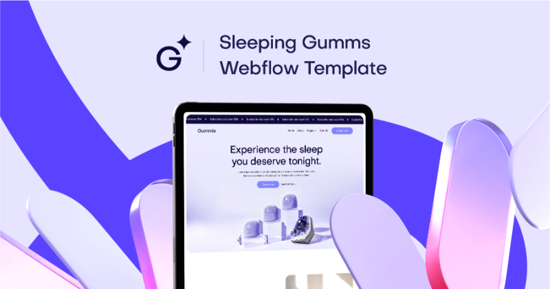 Looking for a dreamy design? Meet Gummie, the Supplement Webflow Template that blends smooth shapes, calming tones, and a wellness-first feel ✨