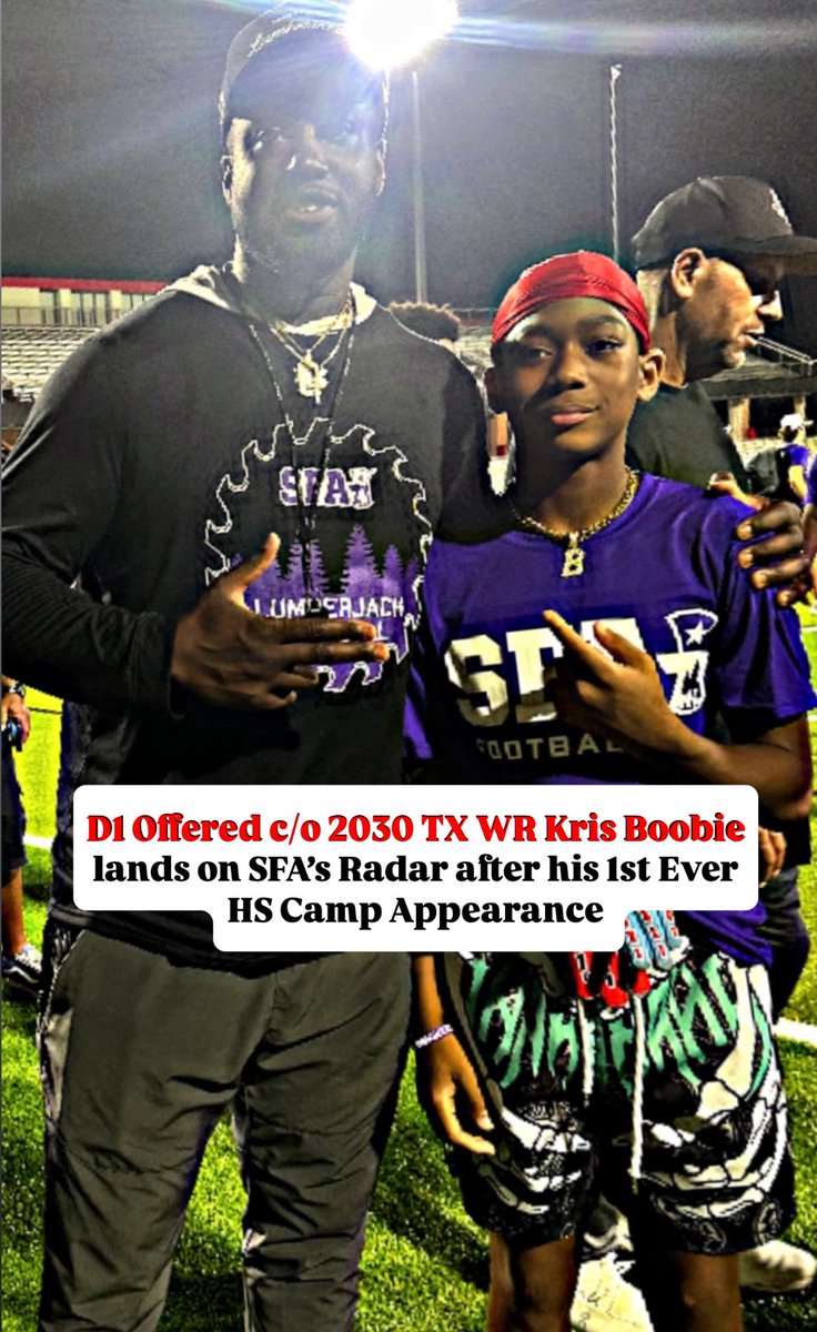 KrisBoobie's tweet photo. Preciate @SFA_Football for allowing me to drop in as the youngest athlete on site! I learned, I grew, & I showcased my assets to the best of my abilities. Grateful to hve caught the eye of Receiver @Coach_Guapโผ๏ธ I look fwr to seein what the future holds ๐ซก #hardwork #payingoff
@AlPopsFootball @TheUCReport @Munson4_ @Jason_Howell @Marchen44 @On3Recruits @MikeRoach247 @DemetricDWarren @_colepatterson @JButler_210 @TXMSSports @CatchitPat @malikboynton2 @coachwvde @DeAnthony91 @AWilliamsUSA