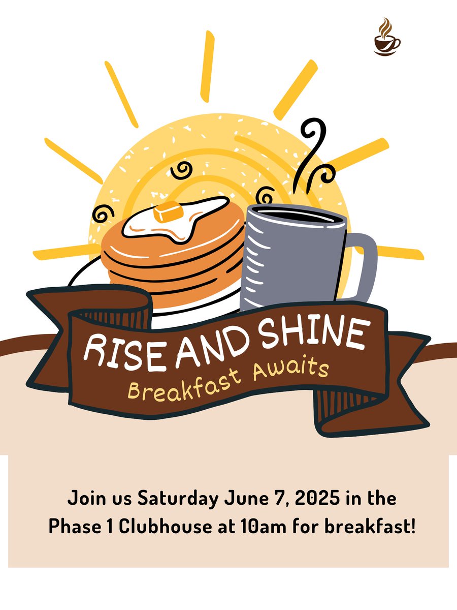 TheCanyonsApts's tweet image. Join us in the Phase 1 Clubhouse this Saturday, June 7th at 10:00am for breakfast! We can&apos;t wait to see you there! #thecanyons #communitybreakfast