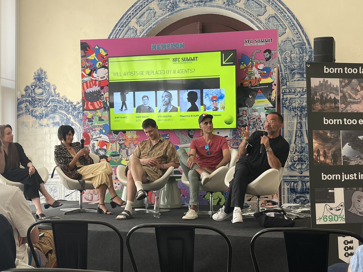 Travis LeRoy Southworth (@travisleroy) on Twitter photo Will artists be replaced by AI agents? With <a href="/seth/">seth goldstein</a> <a href="/yaoeo/">Primavera De Filippi</a> <a href="/PasanenJenni/">Jenni Pasanen</a> Simon Hudson and more <a href="/NFCsummit/">NFC SUMMIT - LISBON - JUNE 4-6 2025</a> Will artists be replaced by AI agents? With <a href="/seth/">seth goldstein</a> <a href="/yaoeo/">Primavera De Filippi</a> <a href="/PasanenJenni/">Jenni Pasanen</a> Simon Hudson and more <a href="/NFCsummit/">NFC SUMMIT - LISBON - JUNE 4-6 2025</a>