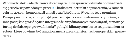 To argument tym bardziej przekonujący, że alternatywą są galopujące koszty dla krajów Unii i coraz większe ryzyko dla społ. legitymizacji transformacji. Po drugiej stronie jest lęk przed kolejną falą "kreatywnej księgowości" klimatycznej, która uderzy w dorobek i prestiż UE 3/3
