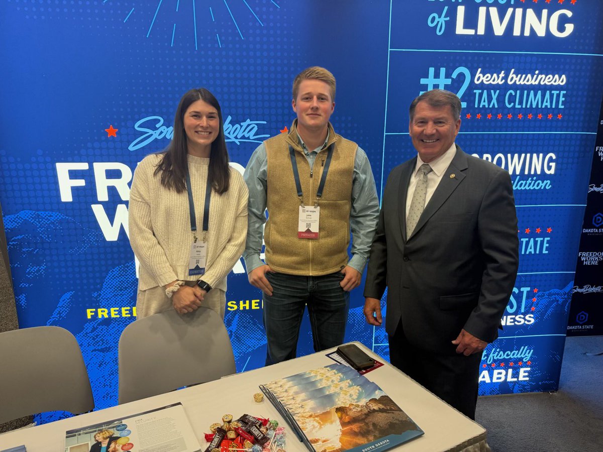 Senator Mike Rounds (@senatorrounds) on Twitter photo Enjoyed running into <a href="/sdgoed/">South Dakota GOED</a> and <a href="/DakotaState/">Dakota State University</a> leaders at an AI expo in DC. They’re doing an impressive job of promoting our South Dakota cyber and AI initiatives at the national level. Enjoyed running into <a href="/sdgoed/">South Dakota GOED</a> and <a href="/DakotaState/">Dakota State University</a> leaders at an AI expo in DC. They’re doing an impressive job of promoting our South Dakota cyber and AI initiatives at the national level.