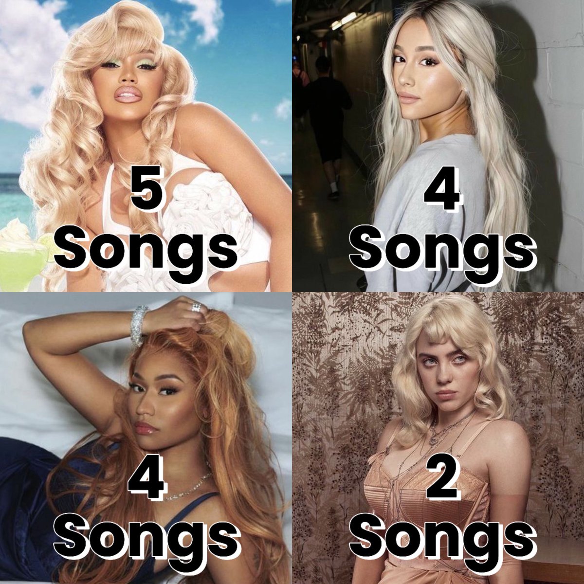 Female artists that debuted in the 2010s with the most DIAMOND eligible songs.