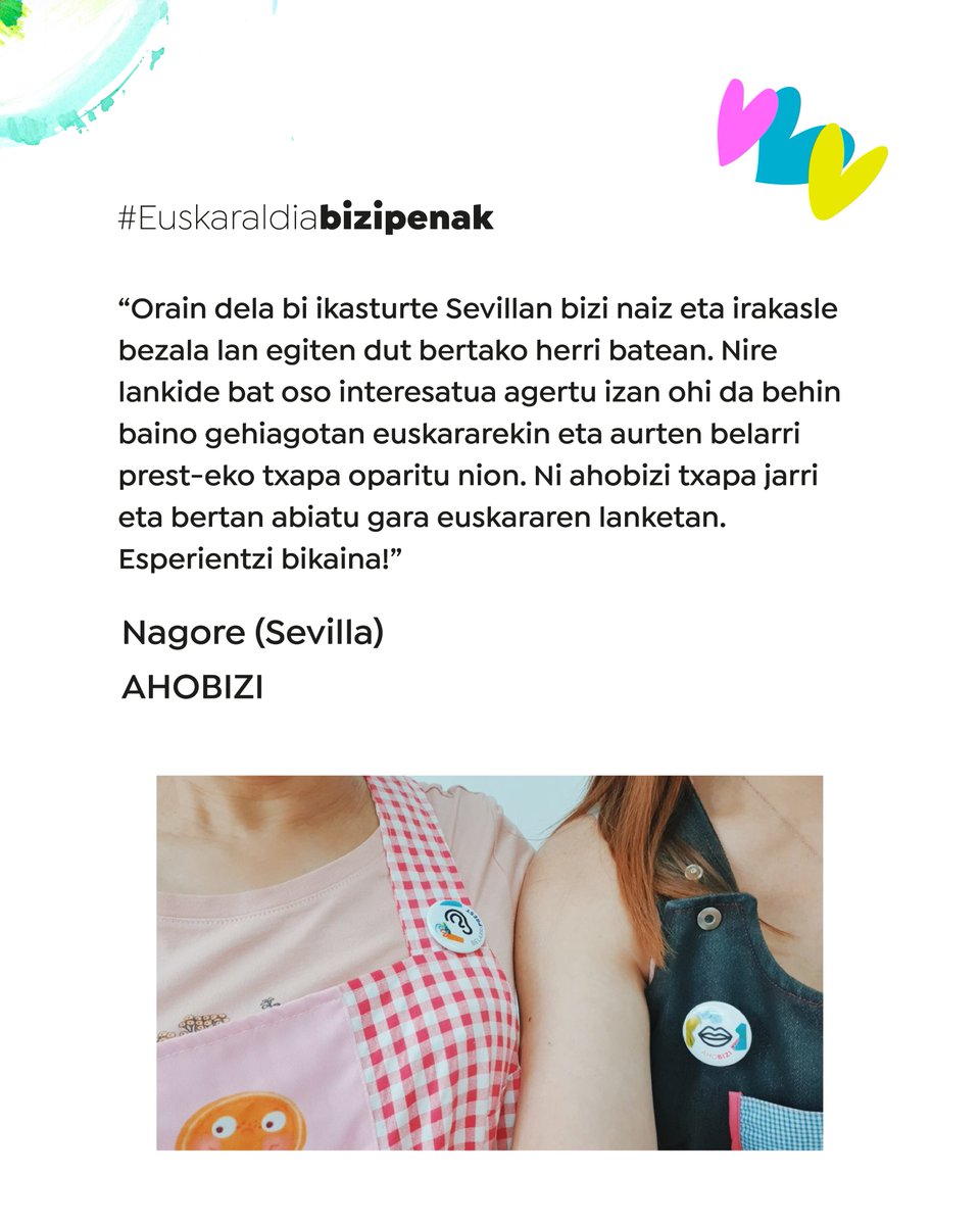 Gure bihotzaren taupadak euskaraz jo dute! 💜🩵💛

Zuk nola bizi izan duzu Euskaraldia? Hona hemen bizipen batzuk👇

📌 Zurea partekatu edo bizipen guztiak ikusteko sartu euskaraldia.eus/bizipenak/ -en!

#EuskaraldiaBizipenak